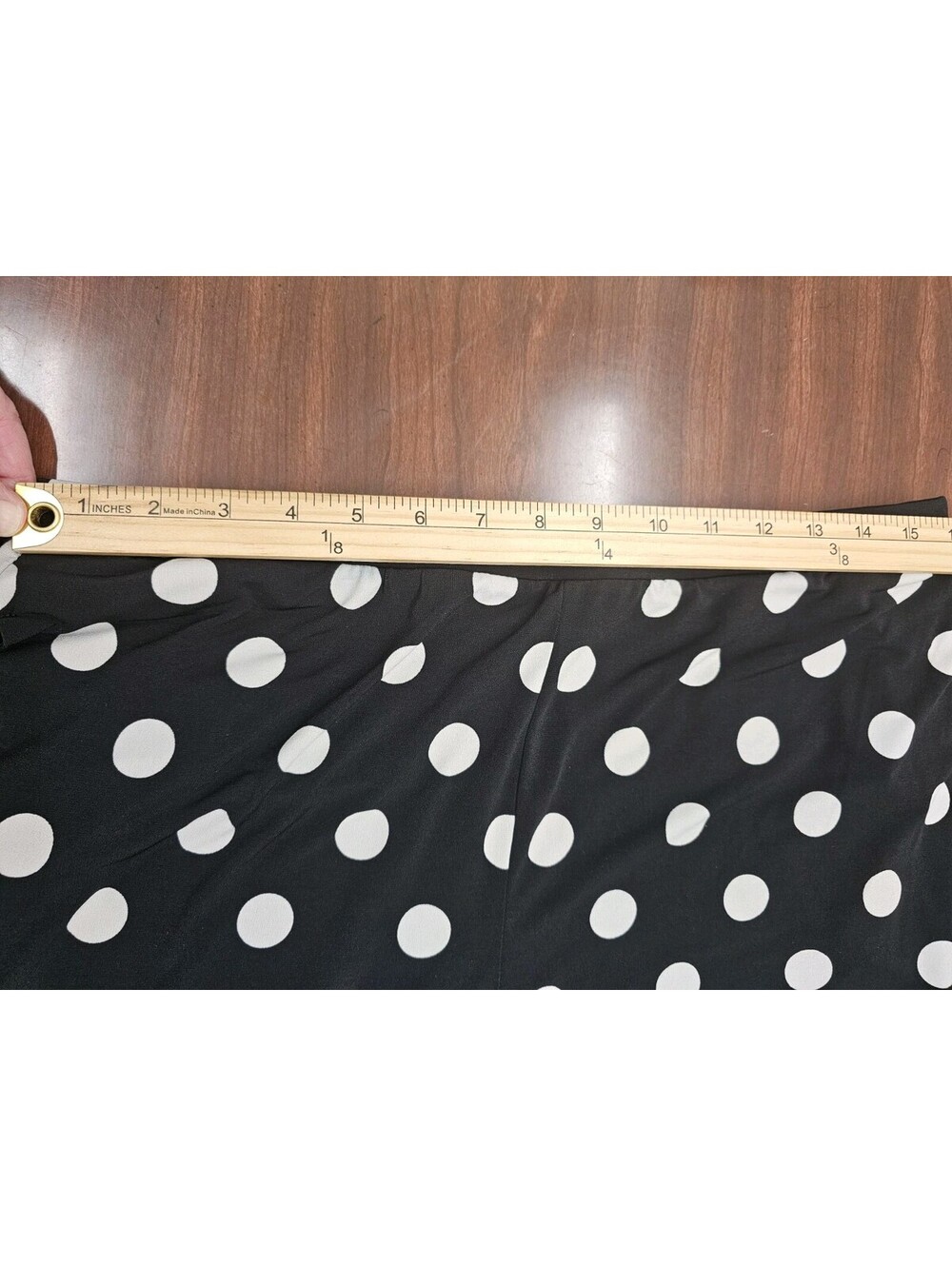 Cato Womens 14/16W Black White Polka Dot Wide Leg Pants Pull On Strecth Palazzo - Picture 8 of 11